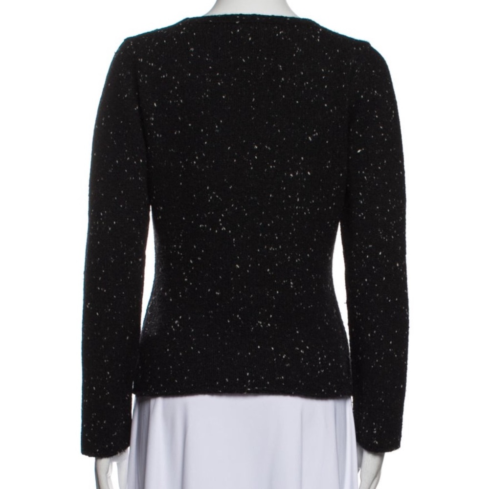 Burberry London virgin wool and cashmere Black Speckled v-neck Sweater - Picture 3 of 9